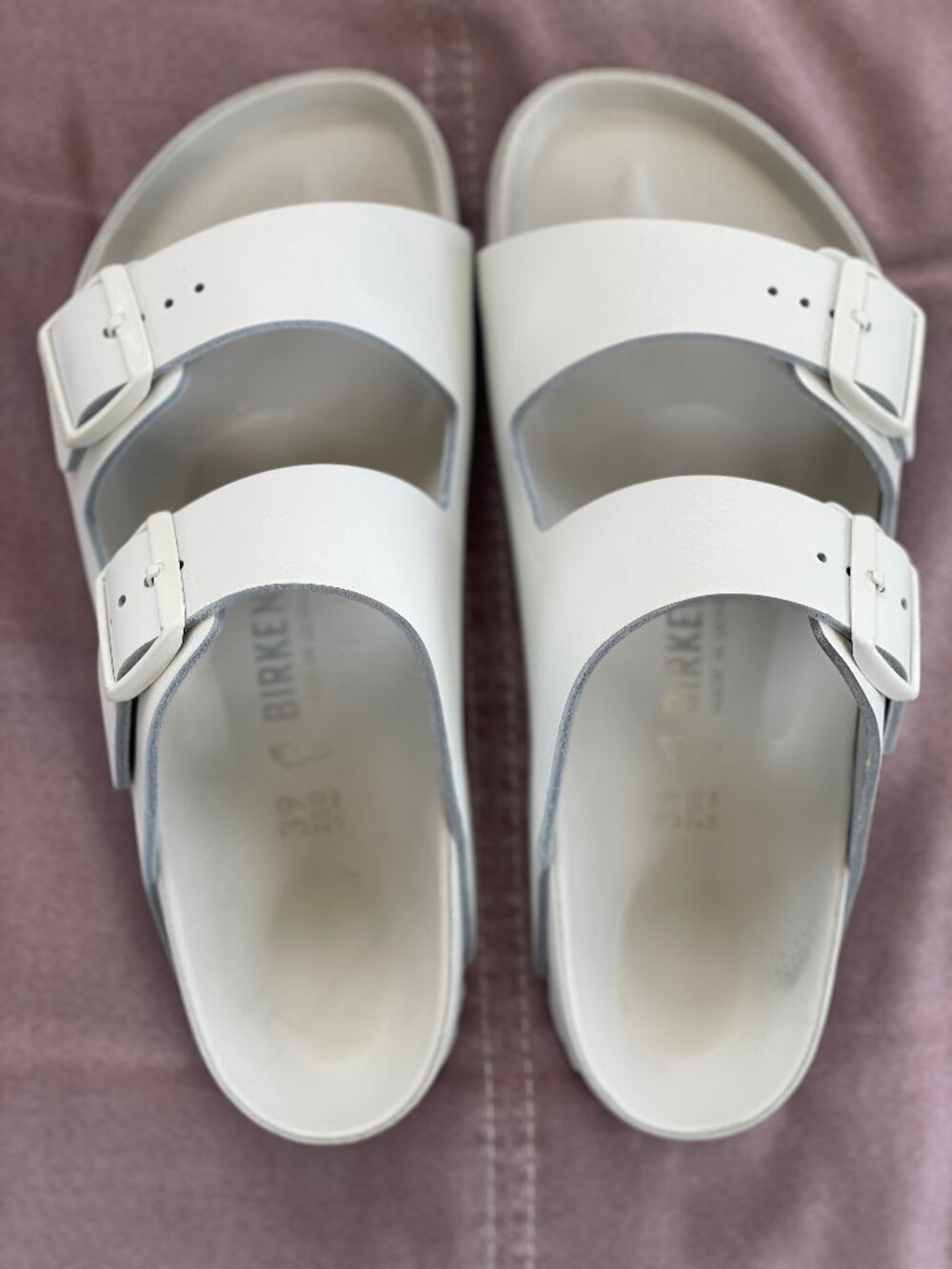 Birkenstock Arizona BS Regular Women 8 Men 6 White Leather Sandal 1026803 Unisex - Picture 9 of 13
